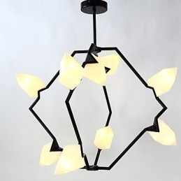 Lampă modernă din metal cu nouă lumini cu candelabru de piersici, cantina Decorate