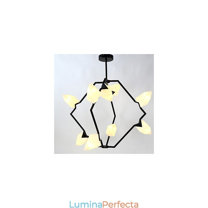 Lampă modernă din metal cu nouă lumini cu candelabru de piersici, cantina Decorate