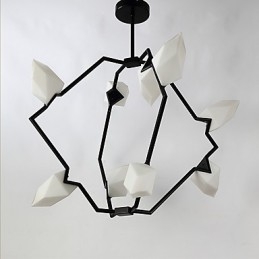 Lampă modernă din metal cu nouă lumini cu candelabru de piersici, cantina Decorate
