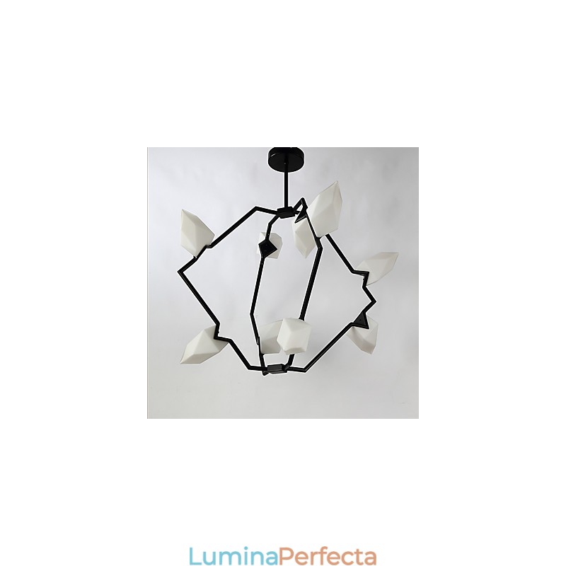 Lampă modernă din metal cu nouă lumini cu candelabru de piersici, cantina Decorate