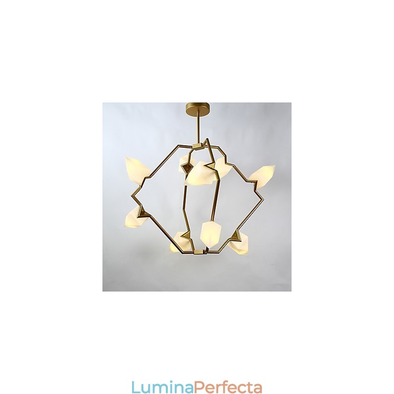 Lampă modernă din metal cu nouă lumini cu candelabru de piersici, cantina Decorate