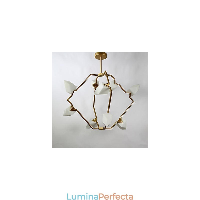 Lampă modernă din metal cu nouă lumini cu candelabru de piersici, cantina Decorate