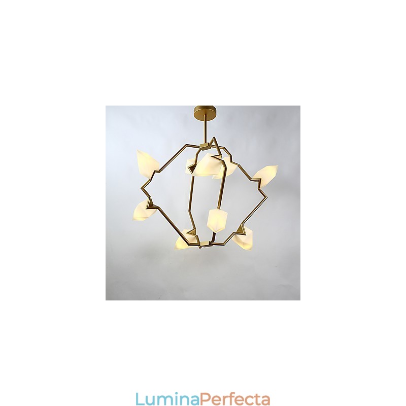 Lampă modernă din metal cu nouă lumini cu candelabru de piersici, cantina Decorate