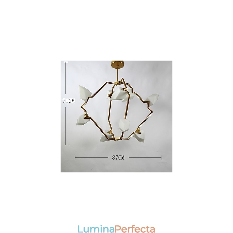 Lampă modernă din metal cu nouă lumini cu candelabru de piersici, cantina Decorate