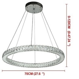 Lumină suspendată de tavan cu inel reglabil Candelabru modern de iluminat Lumină de interior cu telecomandă