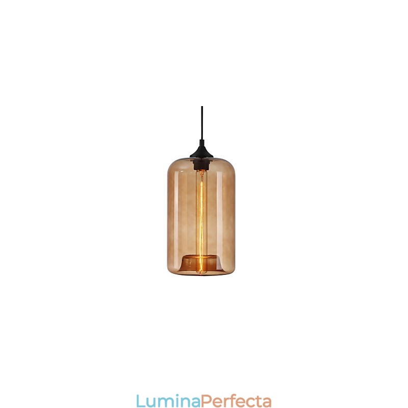 Pandantiv cu design sticle, pictură minimalistă de fier cu 1 lumină