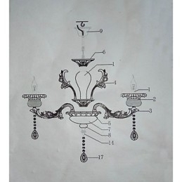Caracteristică retro cromată pentru lumina suspendată din metal pentru designeri