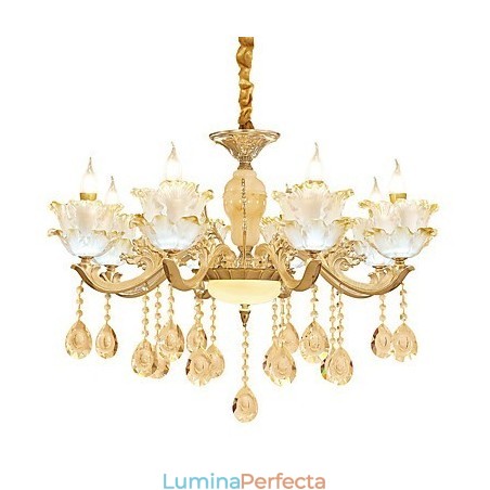 Candelabru de acasă din cristal din aliaj de zinc, atmosferă în stil european Candelabru de acasă din cristal din aliaj de zinc, atmosferă în stil european