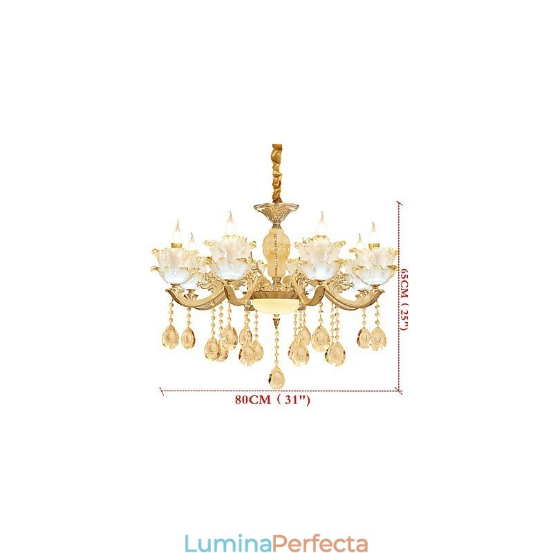 Candelabru de acasă din cristal din aliaj de zinc, atmosferă în stil european