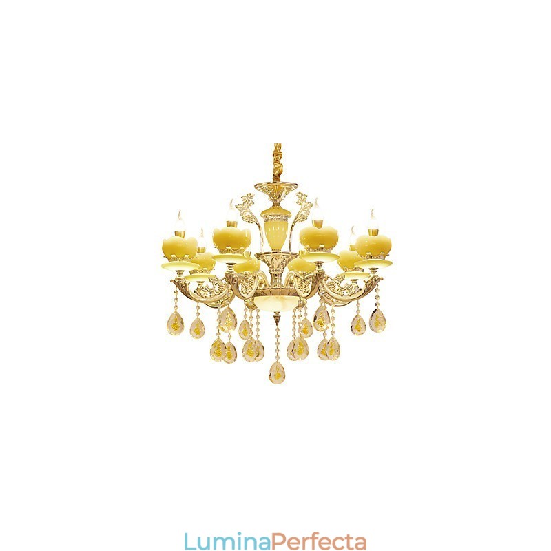 Candelabru de acasă din cristal din aliaj de zinc, atmosferă în stil european