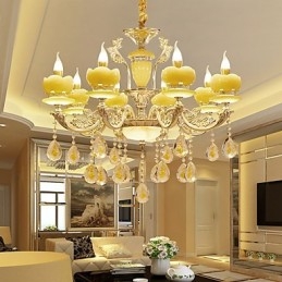 Candelabru de acasă din cristal din aliaj de zinc, atmosferă în stil european