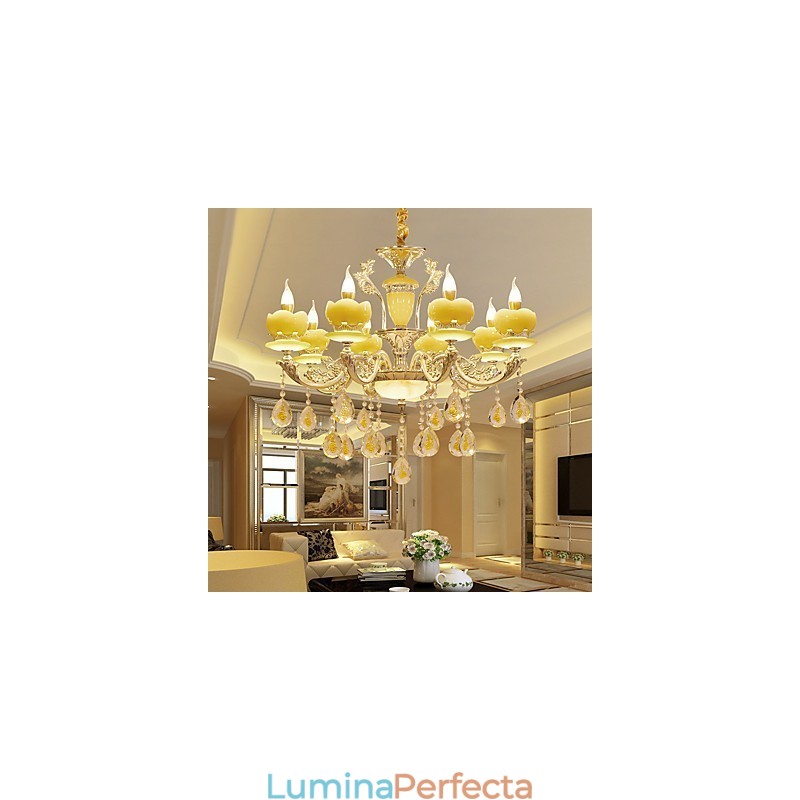 Candelabru de acasă din cristal din aliaj de zinc, atmosferă în stil european