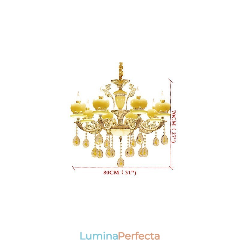 Candelabru de acasă din cristal din aliaj de zinc, atmosferă în stil european