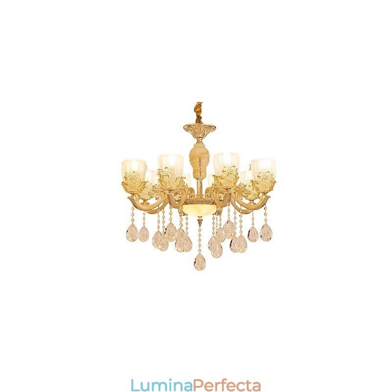 Candelabru de casă din cristal din aliaj de zinc, atmosferă în stil european