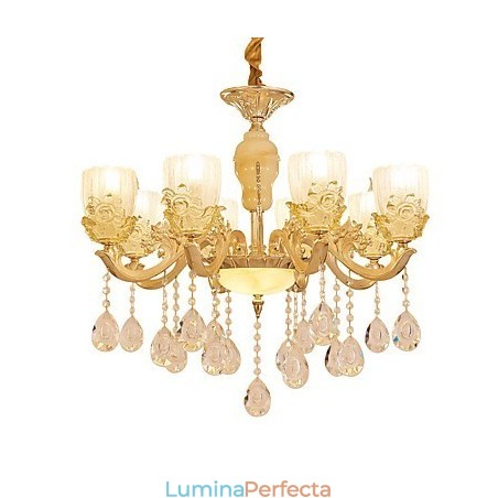 Candelabru de casă din cristal din aliaj de zinc, atmosferă în stil european Candelabru de casă din cristal din aliaj de zinc, atmosferă în stil european