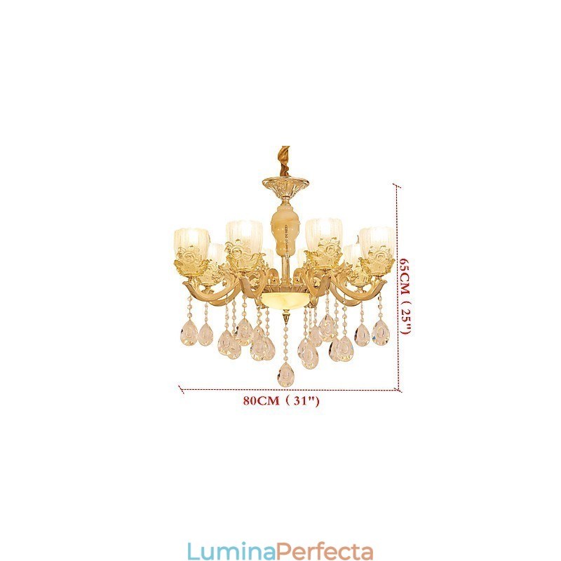 Candelabru de casă din cristal din aliaj de zinc, atmosferă în stil european
