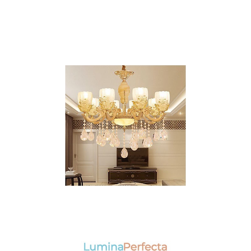 Candelabru de casă din cristal din aliaj de zinc, atmosferă în stil european