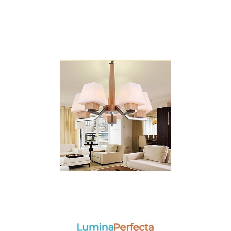 Caracteristică modernă și contemporană galvanizată pentru candelabru din lemn de bambus