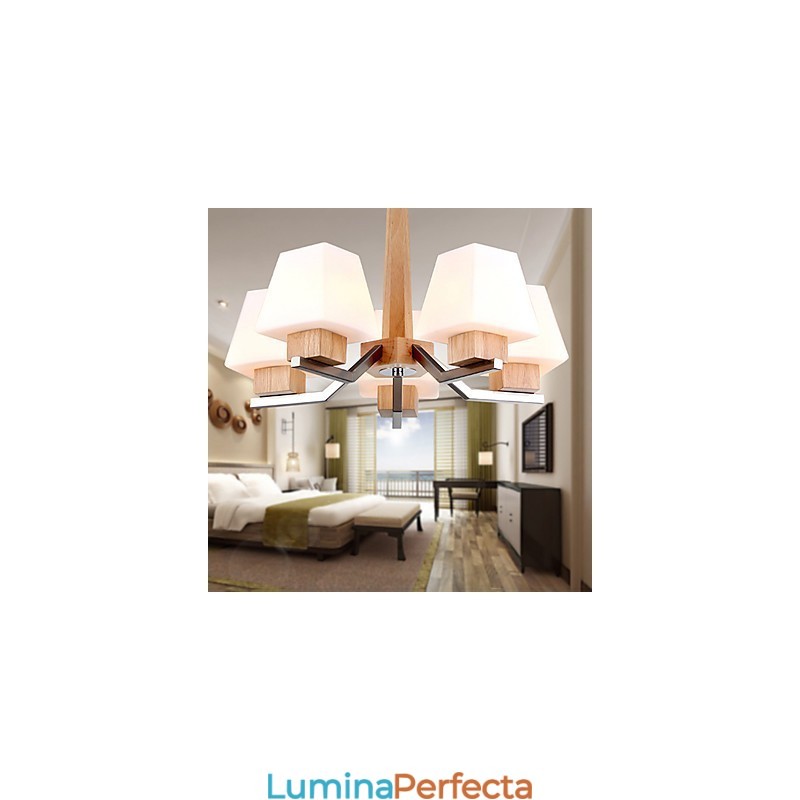Caracteristică modernă și contemporană galvanizată pentru candelabru din lemn de bambus