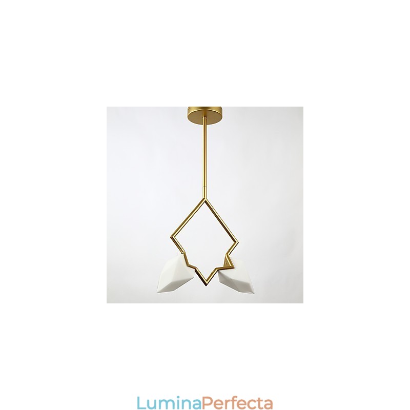 Candelabru modern din metal cu 2 lumini, candelabru din piersici, cantina Decorate
