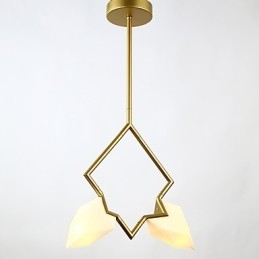 Candelabru modern din metal cu 2 lumini, candelabru din piersici, cantina Decorate