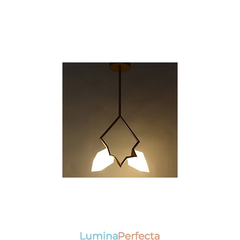 Candelabru modern din metal cu 2 lumini, candelabru din piersici, cantina Decorate