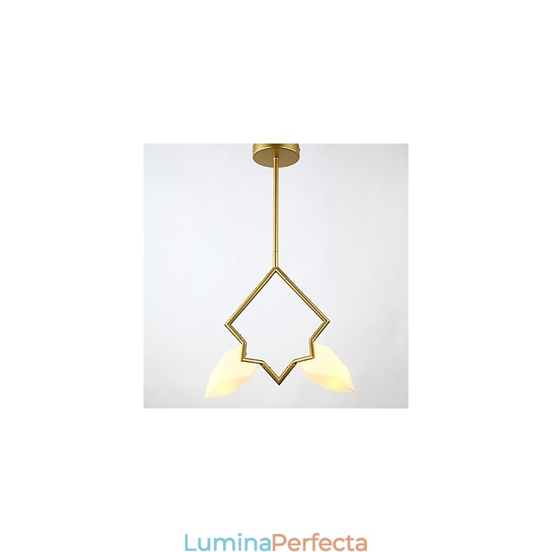 Candelabru modern din metal cu 2 lumini, candelabru din piersici, cantina Decorate