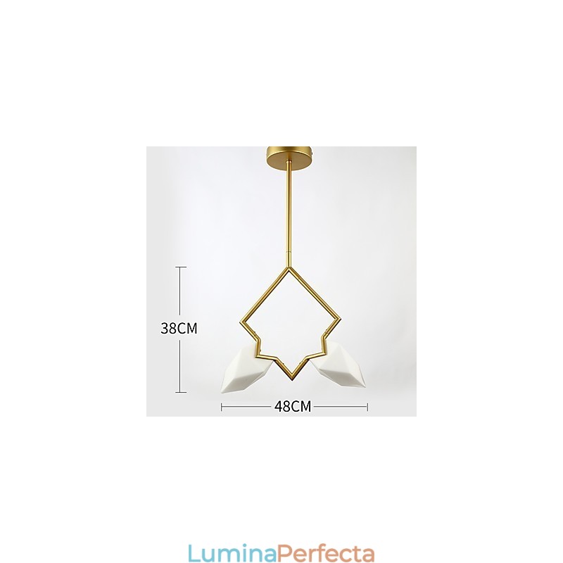 Candelabru modern din metal cu 2 lumini, candelabru din piersici, cantina Decorate