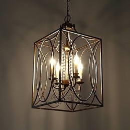Cu patru lumini, metal, vintage, american, industrial, pictură, culoare, candelabru european, lampă cu pandantiv pentru decorațiuni de interior