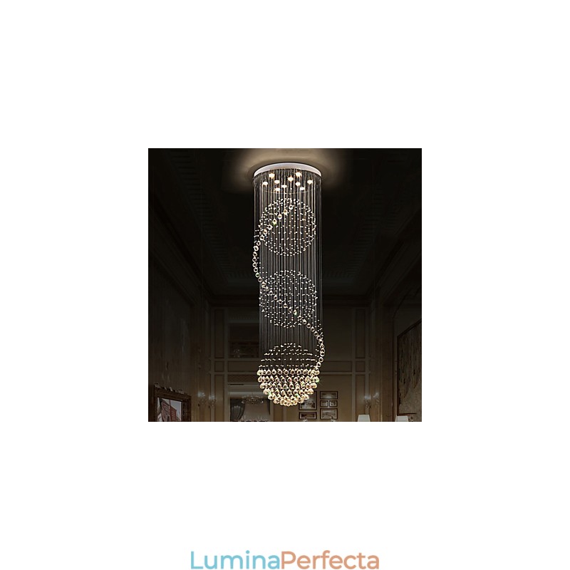 10 lumini, 2,5 metri lungime, picătură lungă, picătură de ploaie, candelabru modern de tavan din cristal pentru interior.