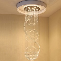10 lumini, 2,5 metri lungime, picătură lungă, picătură de ploaie, candelabru modern de tavan din cristal pentru interior.
