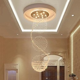 10 lumini, 2,5 metri lungime, picătură lungă, picătură de ploaie, candelabru modern de tavan din cristal pentru interior.
