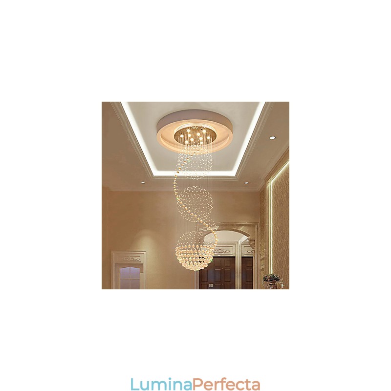 10 lumini, 2,5 metri lungime, picătură lungă, picătură de ploaie, candelabru modern de tavan din cristal pentru interior.