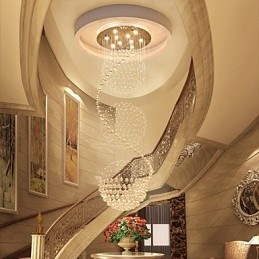 10 lumini, 2,5 metri lungime, picătură lungă, picătură de ploaie, candelabru modern de tavan din cristal pentru interior.