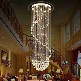 10 lumini, 2,5 metri lungime, picătură lungă, picătură de ploaie, candelabru modern de tavan din cristal pentru interior.