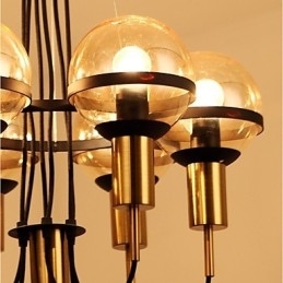 Candelabru personalizat cu 6 lumini cu abajur din sticlă