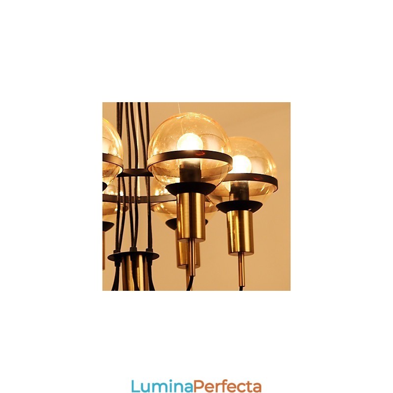 Candelabru personalizat cu 6 lumini cu abajur din sticlă