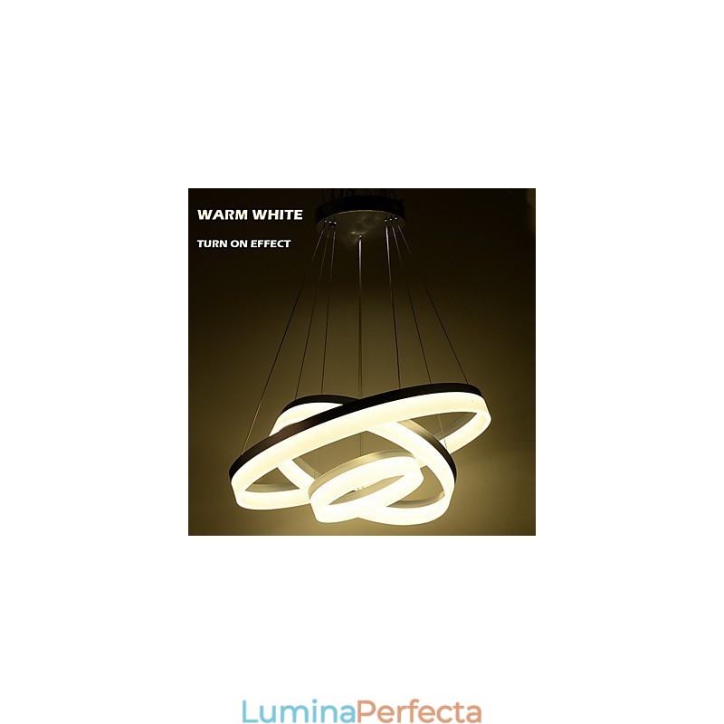 Candelabru rotund Iluminat Lămpi moderne din acril Plafoniere de lux cu trei inele