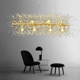Caracteristică tradițională clasică galvanizată pentru candelabru din metal cristal