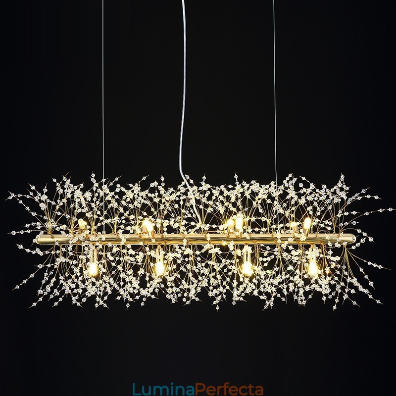 Caracteristică tradițională clasică galvanizată pentru candelabru din metal cristal