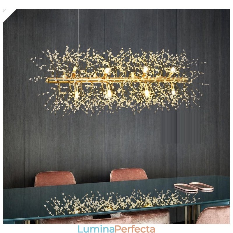 Caracteristică tradițională clasică galvanizată pentru candelabru din metal cristal