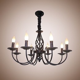 Lampă Europeană Simplă De Fier Lumânare Lampă 8 Candelabru