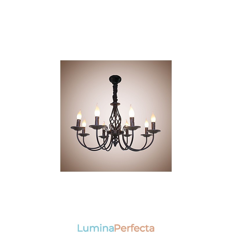 Lampă Europeană Simplă De Fier Lumânare Lampă 8 Candelabru