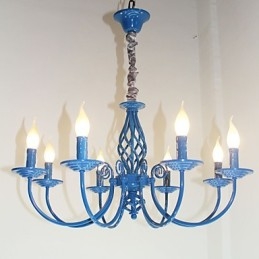 Lampă Europeană Simplă De Fier Lumânare Lampă 8 Candelabru