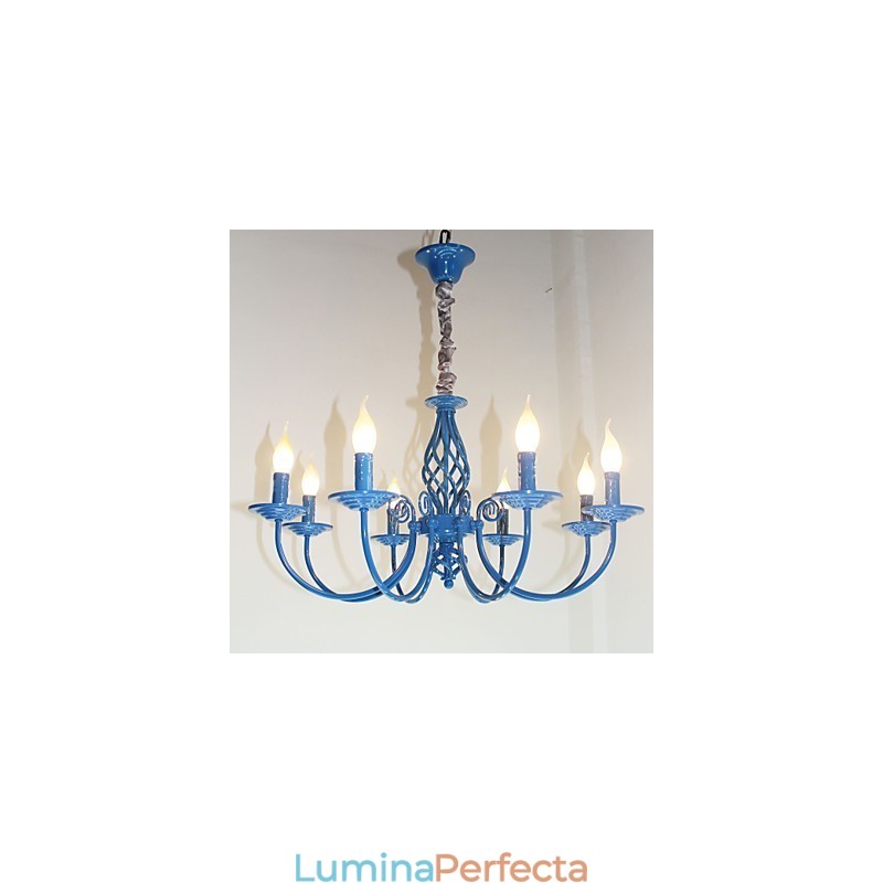 Lampă Europeană Simplă De Fier Lumânare Lampă 8 Candelabru