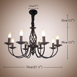 Lampă Europeană Simplă De Fier Lumânare Lampă 8 Candelabru