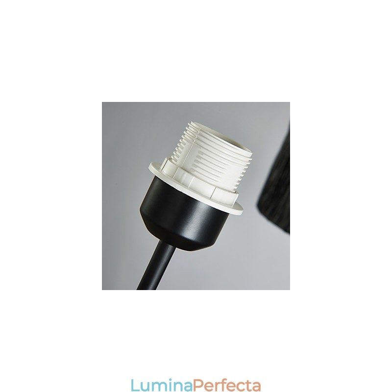 Candelabru clasic tradițional cu 3 lumini cu abajur de tambur simplu din material textil