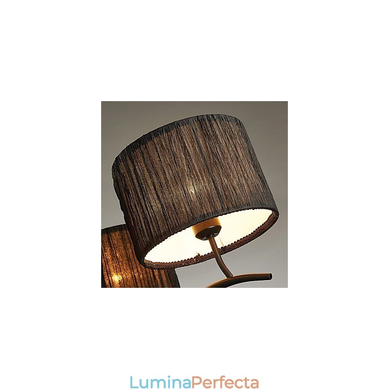 Candelabru clasic tradițional cu 3 lumini cu abajur de tambur simplu din material textil