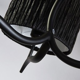 Candelabru clasic tradițional cu 3 lumini cu abajur de tambur simplu din material textil