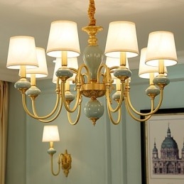 Candelabru Tradițional Clasic Country Alamă Caracteristică pentru Mini Style Metal 8 Becuri